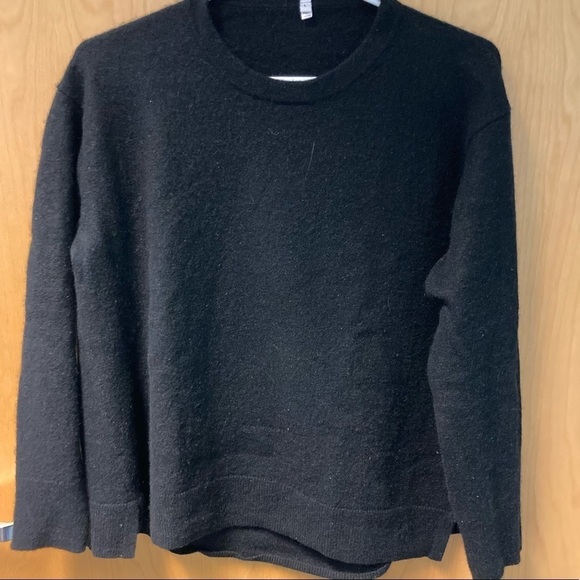 SWEATER 50% Yak 50% Wool Basic Cropped Long Sleeve Sweater - Picture 2 of 6